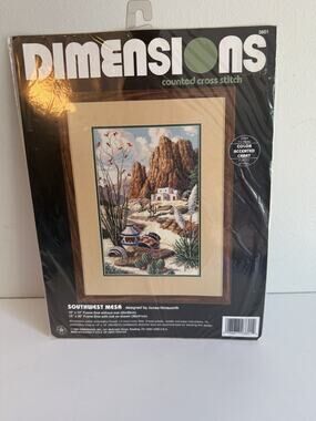 NEW Dimensions SOUTHWEST MESA Counted Cross Stitch Kit 10"x15" 1995 #3801 U.S.A.